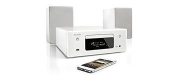 Denon CEOL-N10 Mini HiFi System with CD Player, Sound System for TV, Bluetooth, 2x Optical Input, Google Assistant/Siri/Alexa Compatible, Music Streaming, HEOS Multiroom - White