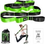 BOB AND BRAD Stretch Strap, 12 Loop Yoga Stretch Strap, Non-elastic Stretch Strap for Stretching, Physical Therapy, Pilates, Dance, Gymnastics, and Athletic Trainers with Carry Bag