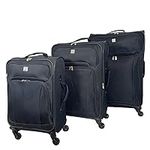 Vivo Technologies 3pc Luggage Suitcases Soft Shell Trolley 4 Wheel Travel Carry On Bag Set Lightweight Anti Crack Cabin & Hold Luggage 100+ Airlines Approved