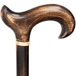 Marchet Gents Wooden Scorched Handle Wooden Derby Cane With Collar Walking Stick Mens Ladies - 94cm (37")