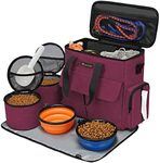 Airline Approved Pet Travel Bag, Weekend Dog Travel Set for Dog and Cat, Airline Approved Tote Organizer with Multi-Function Pockets (Rose Red)