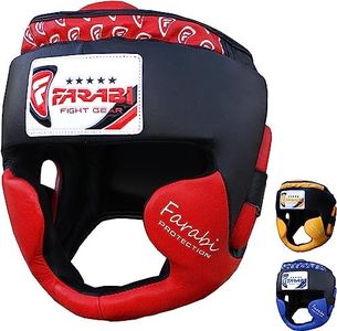 Farabi Headgear Boxing Head Guard Pro for MMA Muay Thai Kickboxing Training Protection (Red, L/XL)