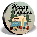 FINGERINSPIRE Happy Camper Spare Tire Cover Universal Wheel Covers Waterproof Dust-Proof Tire Protect Cover for RV Travel Trailer Camper Truck SUV（15" Fit 27-29 Inch Tire Diameter）