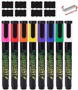 SAYEEC Chalk Markers, 8 Bright Colors Erasable Liquid Chalk Markers with Label Stickers, Reversible Tips Neon Chalkboard Markers Chalk Board Pens for Kids, Adults, Window Blackboard Restaurant Bistro