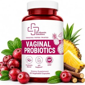 Vaginal Probiotic for Women – 7 Billion CFU Lactobacillus Blend + Prebiotic Inulin, Cranberry & Pineapple – Vaginal pH & Microbiome Support – Daily Women’s Probiotics – 30 Veg Capsules