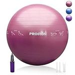 PROIRON Extra Thick Exercise Ball with Postures Shown, Yoga Ball 55cm 65cm 75cm, Anti-Burst Gym Ball, Swiss Ball with Pump for Yoga, Pilates, Fitness