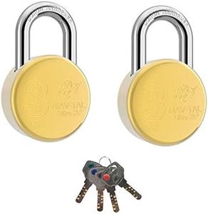 Godrej Locks I Navtal Ultra XL+3 Ton Round Padlock I with 4 Keys I For Main Door I Gate Lock I Lock for Tool Box, Shutters,Shops&Offices I Corrosion Resistant Shackle I Brass Finish I 1 Years Warranty
