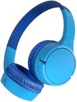 Belkin SoundForm Mini Kids Wireless Headphones w/Built-in Microphone, 30H of Playback Time, & Fun Stickers - Over-Ear Headsets for Online Learning, School, Travel, iPhone, iPad, Galaxy & More [Blue]