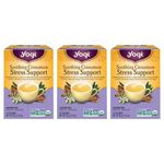 Yogi Tea - Soothing Cinnamon Stress Support Tea (3 Pack) - With Ashwagandha and Passionflower- Caffeine Free Organic Herbal Tea - 48 Tea Bags