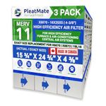 X6670 HCF 16-11 - MERV 11 16x25x5 Exact Size Compatible Replacement for Lennox. Actual Size 15 3/4" x 24 3/4" x 4 3/8". Case of 3 Made in Canada by FurnaceFilters.Ca under PleatMate Furnace Filters
