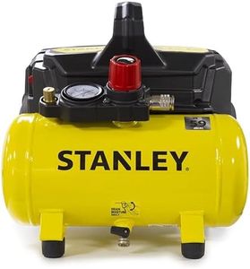 Stanley Compresseur à Air DN200/8/6 - Gonfleur Pneus Voiture 8 Bar - Compresseur Portatif avec Capacité de 6L - sans Huile 105L/Min - Avec Poignée et Pieds Antidérapants - pour Outils Pneumatiques
