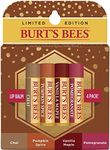 Burt's Bees Lip Balm Set, Chai Tea, Pumpkin Spice, Vanilla Maple, Pomegranate, 4.25g (Pack of 4)