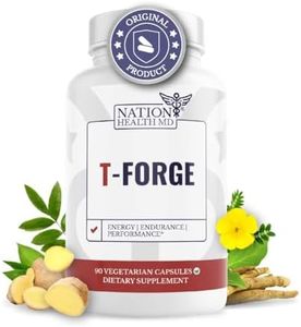 NATION HEALTH MD T-Forge Supplement for Men with Tongkat Ali, Folic Acid, L-Arginine, Tribulus Terrestris, Ashwagandha, Fenugreek - Energy and Mood Support Male Supplements - 90 Capsules
