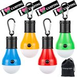 Doukey Tent Lamp Portable LED Tent Light 4 Packs Clip Hook Hurricane Emergency Lights LED Camping Light Bulb Camping Tent Lantern Bulb Camping Equipment for Camping Hiking Backpacking Fishing Outage