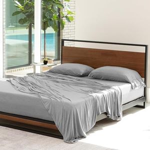 Bedgear Hyper-Wool Bed Sheet Set - Warm Without Overheating for a Dry Sleep Environment- Soft-Touch Fabric - Includes Fitted Sheet, Flat Sheet, and 2 Pillowcases - Split King/Split Cal King - Light Gray