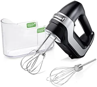 Hamilton Beach Professional 5-Speed Electric Hand Mixer with High-Performance DC Motor, Slow Start, Snap-On Storage Case, Stainless Steel Beaters & Whisk, Black (62651)