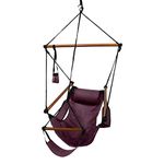 Hammaka Hanging Hammock Air Chair, Wooden Dowels, Burgundy