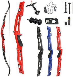 ZSHJGJR 66" ILF Limbs Recurve Bow Takedown Bow Set Target & Hunting Bow 20-40 lbs with Aluminium Bow Riser Right Hand for Archery (32lbs, red)