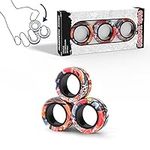 Magnetic Rings Fidget Toy Set, Idea ADHD Fidget Toys, Adult Fidget Magnets Spinner Rings for Anxiety Relief Autism Therapy, Fidget Pack Great Gift for Adults Teens Kids (G)