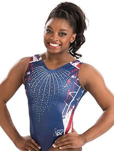 Simone Biles Firecracker Gymnastics Leotard - Blue - Adult Extra Small