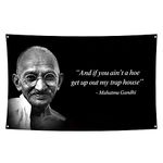 Gandhi Flag Quote Flag,3x5 Feet Banner,Funny Poster UV Resistance Fading & Durable Man Cave Wall Flag with 4 Brass Grommets for College Dorm Room Decor