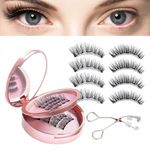 Magnetic Eyelashes, 8Pcs Reusable Magnetic Eyelashes Without Eyeliner, Dual Magnetic Eyelash Extension Kit, Dual Magnetic Eyelashes Natural Look, No Glue Eyelashes