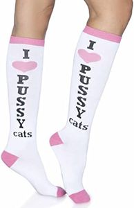 Leg Avenue women's Knee High Casual Party Socks Tights, White/Pink, One Size US