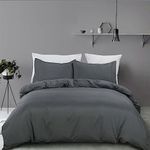 ForZzz 2000 TC Premium 3 Pieces Soft Quilt/Duvet Pillowcase Cover Set AU Double Single Size Doona Cover Ultra Soft Quilt Cover Set Bed(Double,Dark Gray)