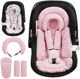 BOMOLOUR Infant Car Seat Insert with Removable Cushion for Baby Preemie Newborn Infant, Reversible carseat Insert Head Body Support Fits for Stroller, Baby Swing, Rocker, Bouncer, Bassinet - Pink