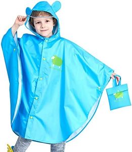 AIWUHE Kids Rain Poncho Cartoon Raincoat Jacket Cute Rain Coat Toddler Boys Girls Rain Cape Light Waterproof Hoodie Outwear, C, 5-7 Years