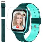 OKYUK Smart Watch for Kids, 4G Kids GPS Tracker Watch Unlocked, WiFi, SMS, 2 Way Call Video & Voice Chat SOS Pedometer, Kids Cell Phone Watch Birthday Gifts for 3-15 Boys Girls (T12 Green)