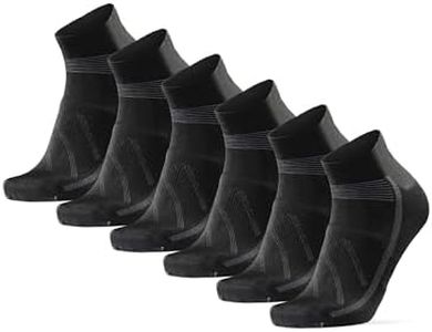 DANISH ENDURANCE Cycling Socks, Crew Length, Breathable, and Cushioned Bike Socks, for Men & Women, 3-Pack, Black, Medium, Black