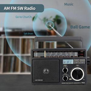 Retekess TR618 Portable FM/AM/SW Radio – Digital Vintage, USB, Black