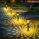 Solpex 8 Pack Solar Lights Outdoor Garden, Unique LED Garden Solar Lights, Waterproof Solar Outdoor Lights for Patio,Lawn,Yard and Landscape, Warm White