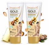 Aryanveda Gold Hair Removal Cream With Brightening Effect & Slow Hair Growth Actives - 60g (Pack of 2)