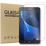 Ash-case [2 Pack] Full Coverage Tempered Glass Screen Protector - [Round Edge] [9H Hardness] [Crystal Clear] [Scratch Resist] for Samsung Galaxy Tab A 7.0 Inch, Clear+1 x Soft membrane