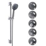 KES 5-Function Massaging Hand Shower Head with Adjustable Slide Bar Polished Chrome, F200-CH + KP501B-CH