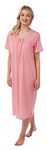 Suzy & Me Womens Heart Geo Print Jersey Nightdress. Pink or Aqua. Sizes 12-14 16-18 20-22 24-26 (8-10, Pink)