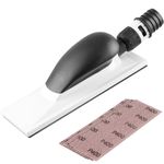 Shineboc Sanding Block Handy with Grip and Suction for 70x200mm Sanding Strips, for Hand Sanding Filler, Plaster, Wood, Dust-Free Sanding, Comes with 5 PCS of Mesh Sanding Sheets