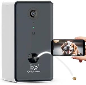 Owlet Home Pet Camera with Treat Dispenser/Tossing for Dogs/Cats, Smart Dog/Cat Camera, Free App, 2.4G & 5G WiFi, 1080P HD Live Video, Auto Night Vision, 2-Way Audio, Motion Alert, No Monthly Fee