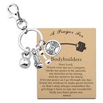 MYOSPARK Fitness Gifts Bodybuilder Keychain Fitness Trainer Gift Gym Workout Jewelry for Fitness Instructor Gift (CA Bodybuilder Card KC)