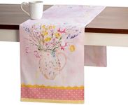 Maison d' Hermine Tablerunner 100% Cotton Table Runner Decorative Table Covers for Mothers Day Gifts, Dining, Home, Wedding, Banquet, Buffet, Easter Zest (Double Layer) - Spring/Summer (14.50"x72")