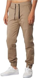 ITALYMORN Mens Khaki Joggers with Pockets S Dark Khaki