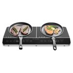 Navaris Double Induction Cooktop - Portable Dual Countertop Electric Stove Burner Cook-Top Hot Plate with 2 Hobs for Cooking - 24 x 14 x 3 Inches