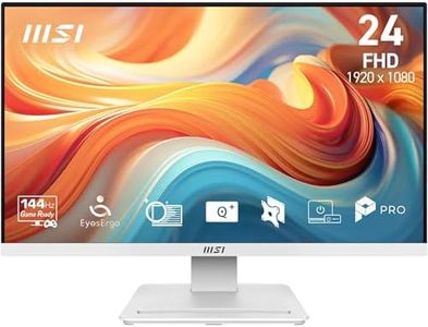MSI PRO MP241W E14V 23.8" Eye Care Ergonomic Business Computer Monitor, FHD 1920x1080, VA, Frameless, 144Hz, 1ms, Tilt Compatible, HDMI,DP, VESA, White, 3 Year Warranty