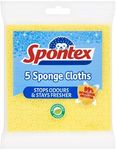 Spontex 5 Sponge Cloths, 19.4 x 18c