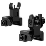 Twod Flip Up Backup Iron Sights Set, Front and Rear Sights for Picatinny Rail