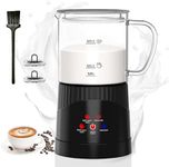 OMISOON 4-in-1 Milk Frother Electric, Automatic Milk Frother 400ML, Auto Shut-Off, Silent Operation, Hot & Cold Milk Warmer for Coffee, Latte, Cappuccino, Black with Type G, 220V-240V, 50/60Hz, 500W