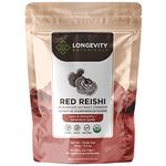 Organic Reishi Mushroom Powder - Reishi Mushroom Extract Supplement - Promotes a Balanced Immune System, Relaxation, Stress Relief and Improved Sleep - 100% Fruiting Body - 100 grams - Longevity Botanicals