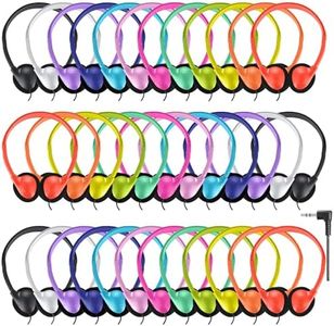 Yoley Classroom Headphones Bulk 36 Pack for School Kids,Wholesale Durable Earphones Class Set of Headphones for Students Children Toddler Teens and Adult Multi Color